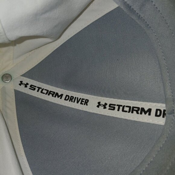 UNDER ARMOUR STORM DRIVER  GOLF BASEBALL CAP, WHITE, CLASSIC FIT - Picture 5 of 6
